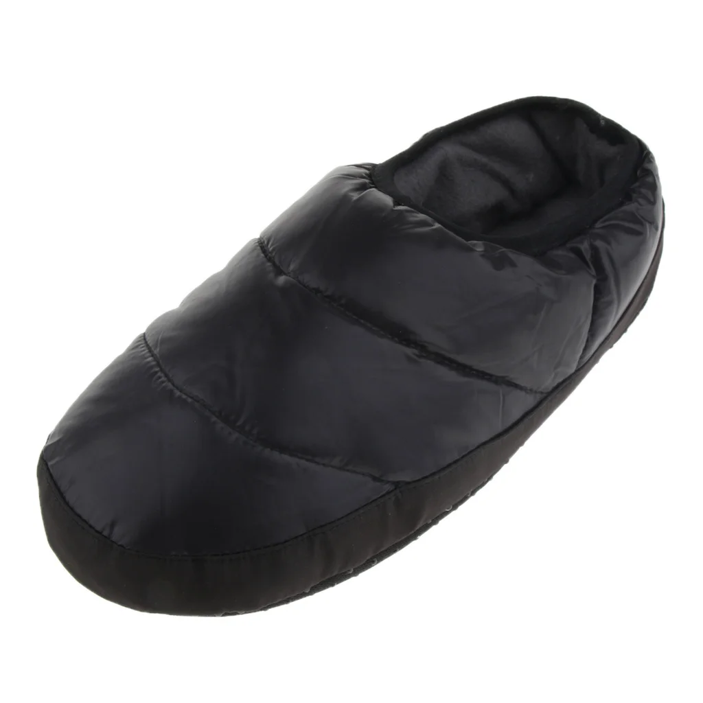 Slip on Duck Down Camping Slipper Unisex Winter Warm Non-slip Home Booties Waterproof Down Slipper