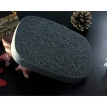 1 шт. натуральный из черного бамбукового угля косметический аксессуар для очистки слоеного лица губка Чистящая древесное волокно для мытья лица губка Чистящая