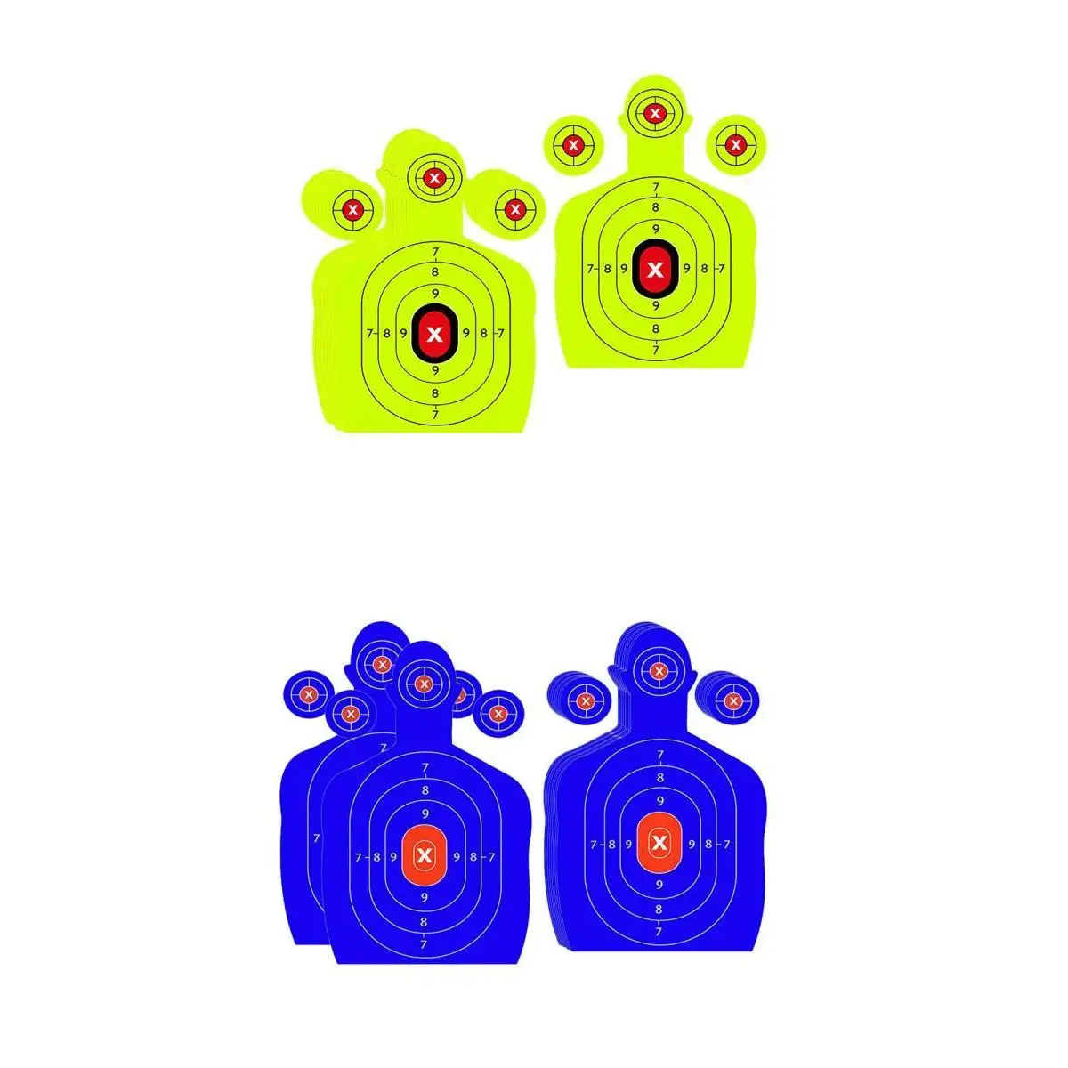 Set of 20 2 Color Human Shape Adhesive Fluorescent Target Sticker Easy Peel