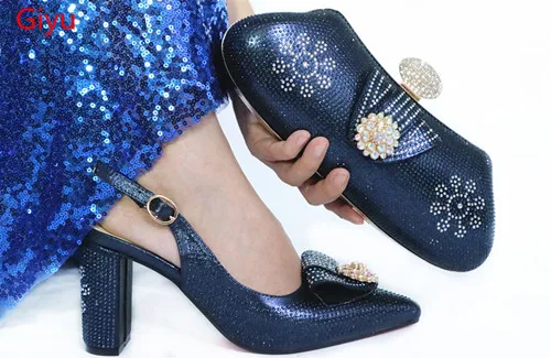 

doershow fashion blue Shoe and Matching Bag Set African Shoes and Matching Bags Italian Matching Shoes and Bags for Partys!!HAC1-8