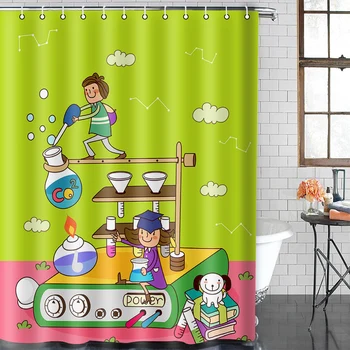 

Cartoon Bath Curtain Waterproof Shower Curtains Polyester Pattern Bath Screen Curtain for Bathroom Christmas Gift Douchegordijn