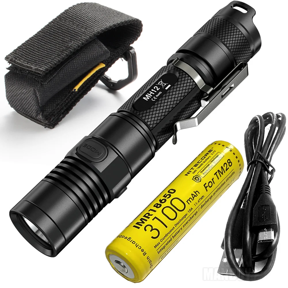  SALE NITECORE 1000Lumen MH12 MH12W XM-L2 U2 LED Rechargeable Flashlight Search Rescue Portable Torc - 32844785052