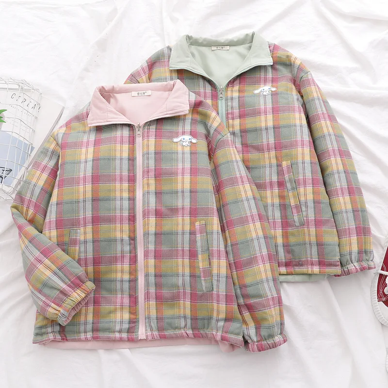 

Japanese-style Autumn Clothing New Style Hooded Loose-Fit Cotton-padded Jacket Students GIRL'S Versatile Pattern Reversible Cott