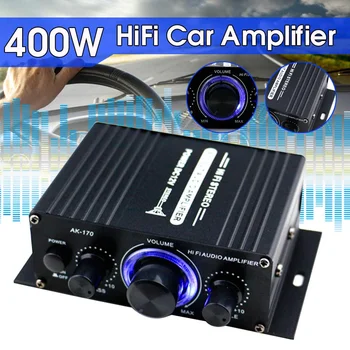 

New 200W+200W 12V 2CH Car Audio Amplificador HIFI Audio Power Amplifier Digital Stereo Amplifiers FM Radio USB W/ Remote Control