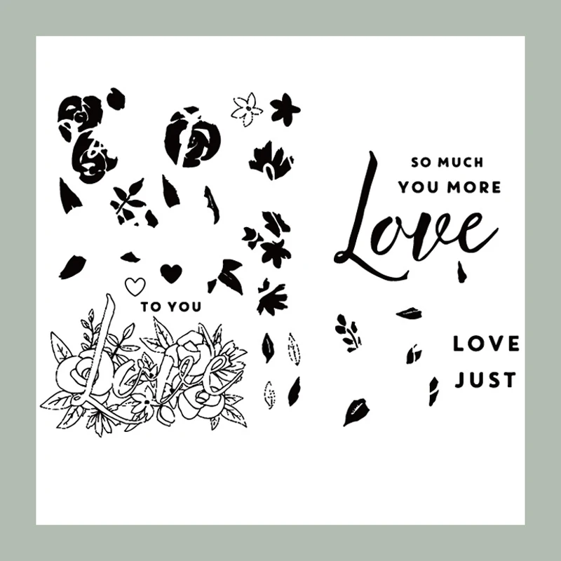 

ZATWBS I LOVE YOU Clear Stamps For DIY Scrapbooking/Card Making/Album Decorative Rubber Stamp Crafts