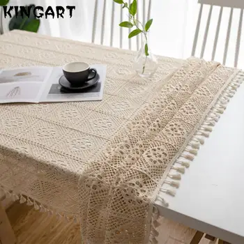 

Table Cloth Cotton Linen Lace Dinning Tea Table Cover For Wedding Round Table Cloth Retro Crochet Lace Table 1529139294