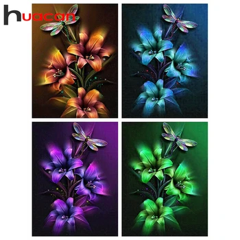 

Huacan 5D DIY Diamond Painting Kit Butterfly Full Square Drill Diamond Embroidery Flower Mosaic Craft Kit Home Decor Gift