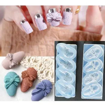 

5Pcs Silicone 3D Stereo Mini Bowtie Carving Mold Nail Art Mould Kit Bow Template Silicone Resin Mold Nails Art Crafts