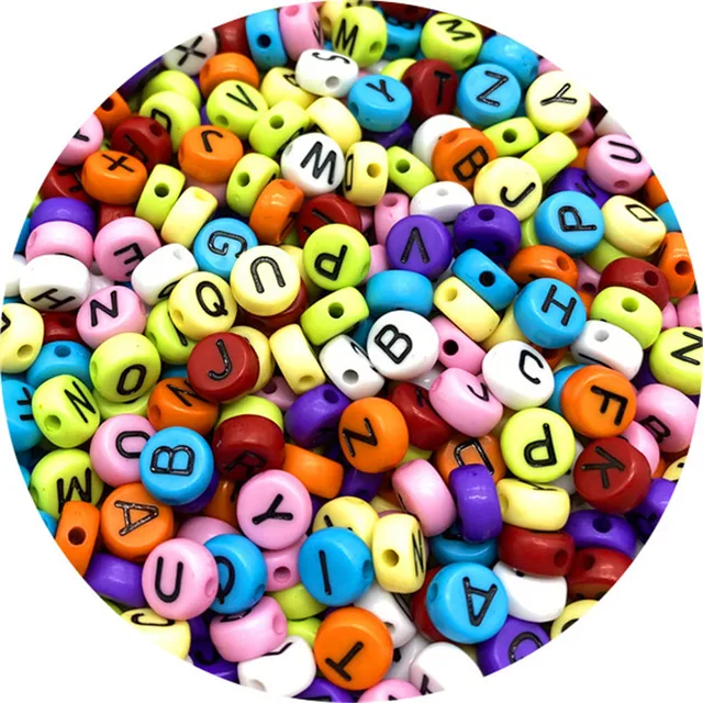 100pcs 6mm Mixed Square Alphabet Letter Beads Charms Bracelet Necklace For Jewelry Making DIY Accessories 09