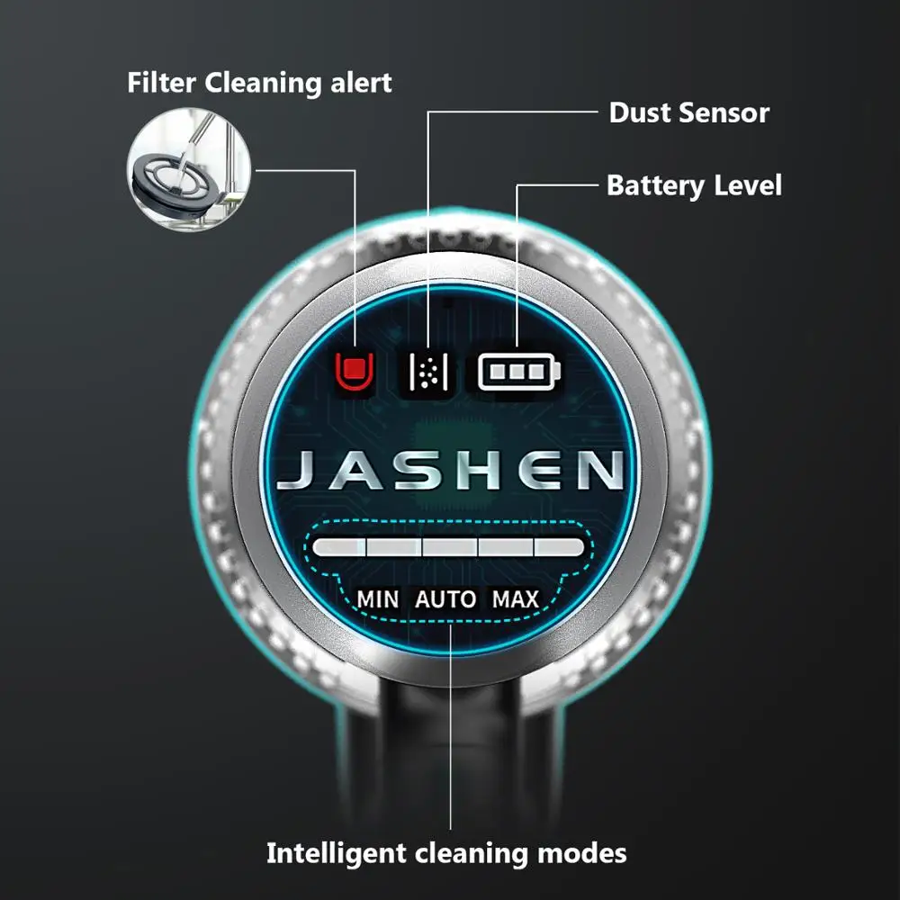 Jashen V18 ручной беспроводной пылесос 350 Вт Мощный всасывающий 22000Pa вакуумный