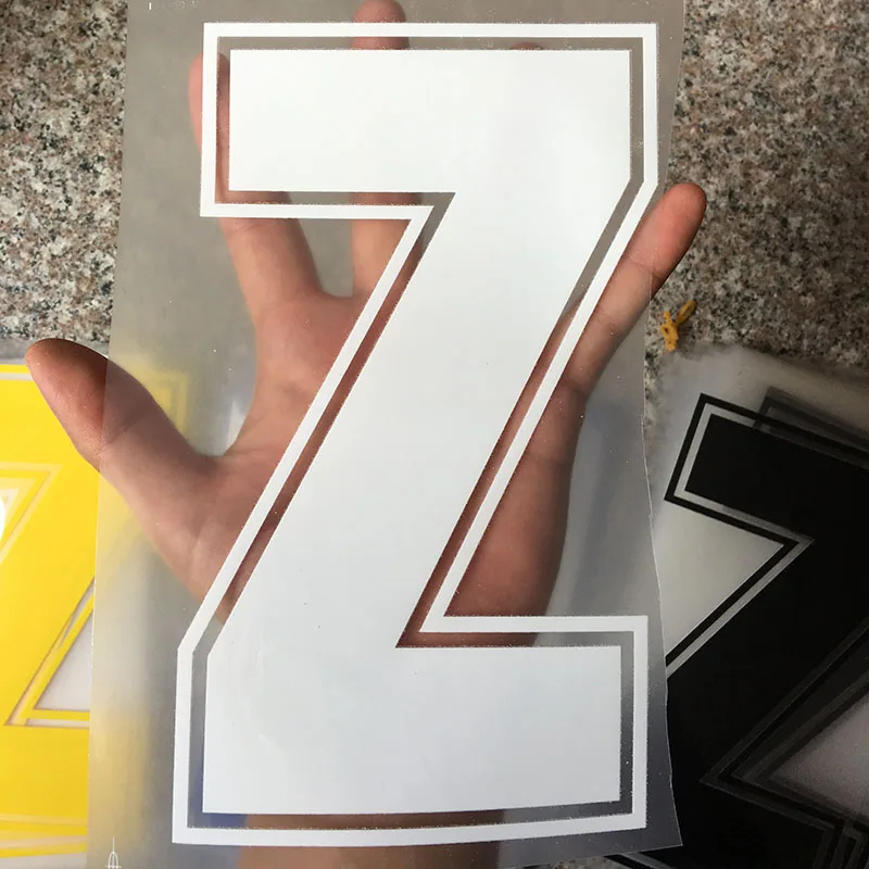 22 см белый цвет письмо A-Z термонаклейки название Спортивная тканевая наклейка Горячая теплопередача DIY термоклейкие для одежды сумка обувь - Цвет: Z