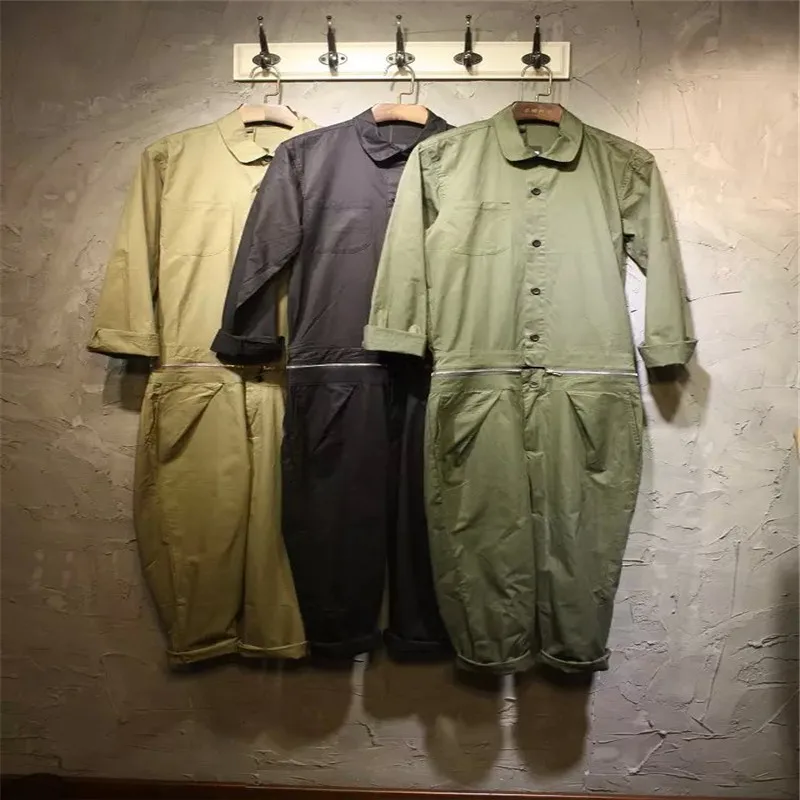 Men's winter tooling trousers Male fission jumpsuits long-sleeved conjoined trend