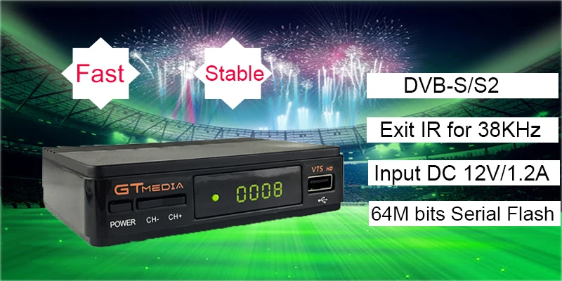 Хит! GTMEDIA V7S HD спутниковый ресивер 1080P Full HD DVB-S2 USB 2,0 DC 12 В/1.2A с USB WiFi 1 год Испанский Французский cccam tv box