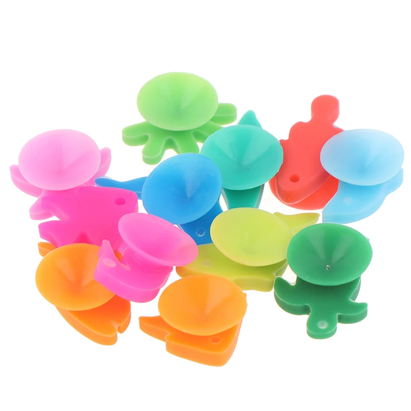 12Pcs/Set Christmas Silicone Marine Animals Wine Glass Marker Drinking Cup Identifier Tag Signs for Party (Mixed Colors)