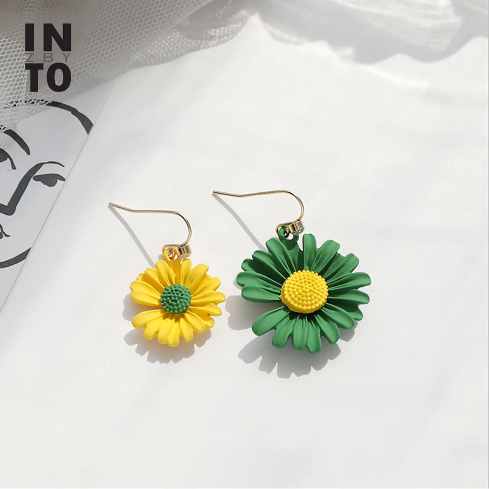 Женские Асимметричные висячие серьги Into Crystal Flower Daisy модные ювелирные украшения