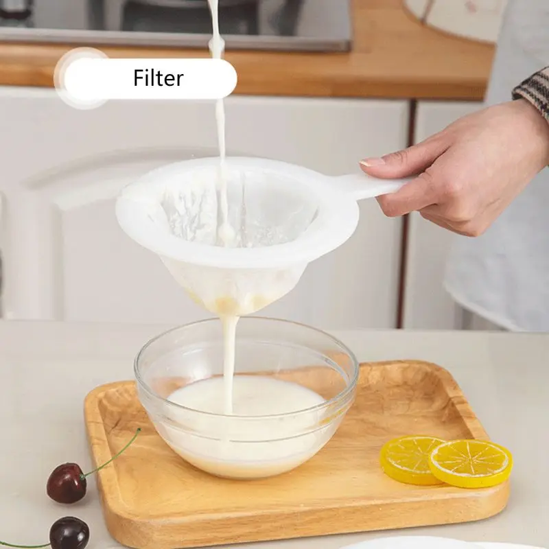Reusable Nylon Super Fine Colander Mesh Sieve Strainer with Handle for Honey Juice Tea Soymilk Filter | Дом и сад