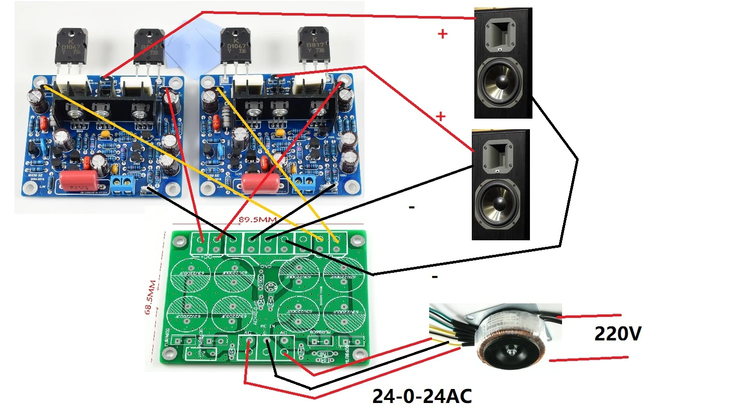 Amplificadora de Potência de Áudio Placa Peças 100w x Canal Duplo Hifi Estéreo Kit Diy Final 2sa1295 2sc3264 Mx50 se 2 - Image 5