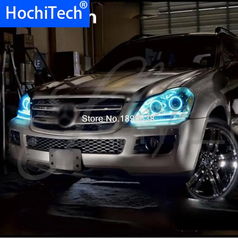 Для Mercedes Benz gl класс X164 GL450 RGB светодиодный Фар halo глаза ангела комплект Тюнинг