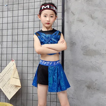 

Children Show Clothing Lading Serve . . Do Dance Sir Street Dance Costume Paillette Girl Performance Suit