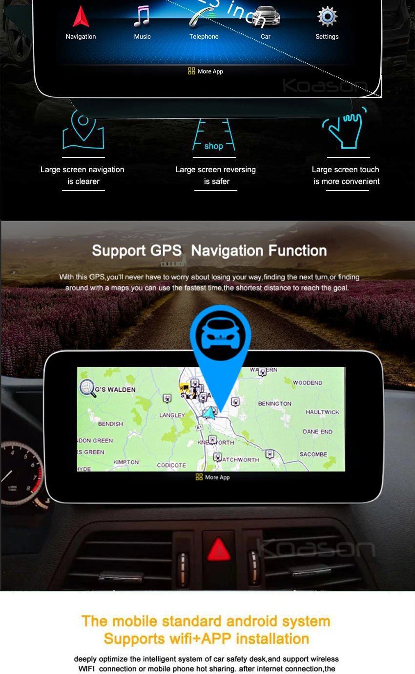 Koason Android 9,0 Qualcomm 10,25 дюймовый экран Автомобильный gps навигатор для Mercedes Benz E Coupe C207 A207 Автомобильный мультимедийный игровой