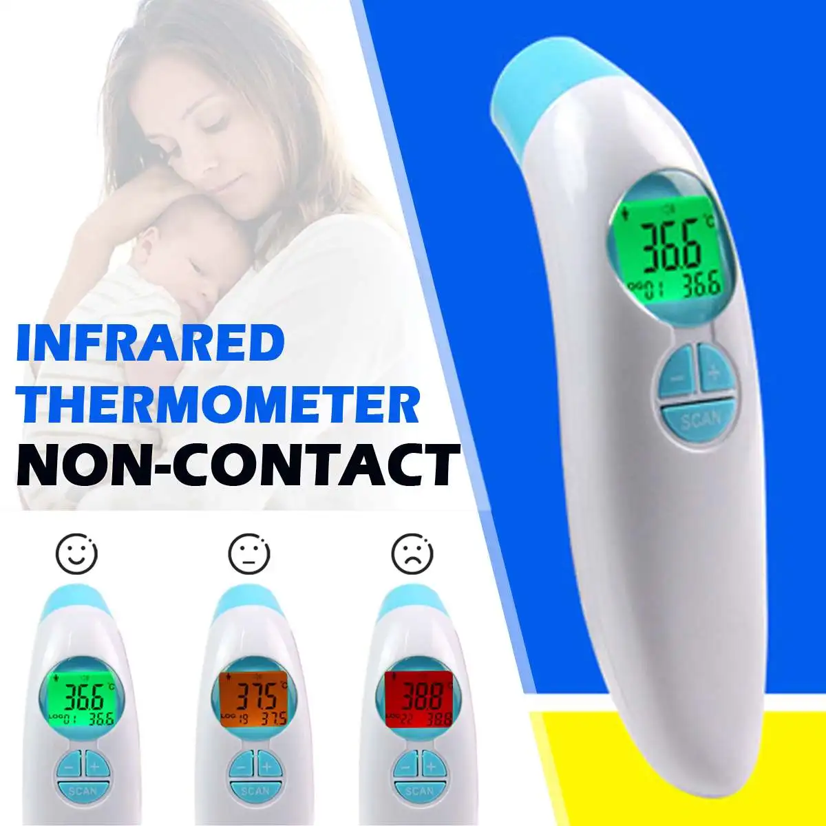 

Spot Hand-held Forehead Thermometer Non-contact Infrared Digital Thermometer Temperature Fever Measuring Device Baby Care