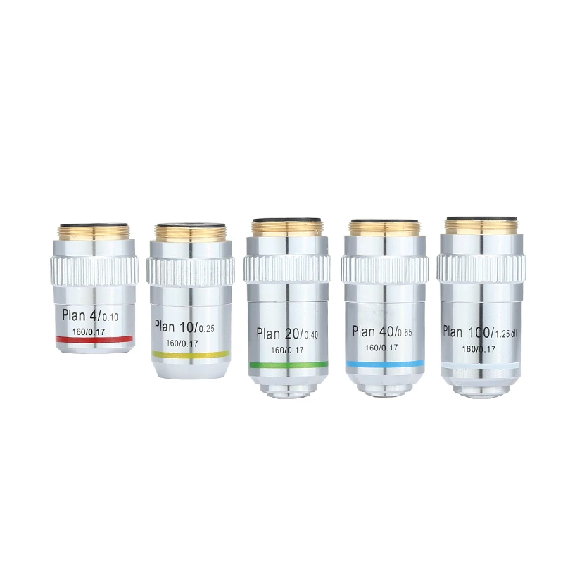 Microscope Plan Achromatic Objective Lens RMS Thread 4X,10X,20X,40X