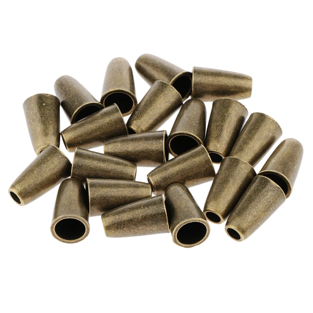 20pcs Metal Zipper Pull Ends Bell Stopper Without Lid Cord Lock End