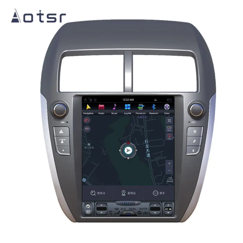Sale Aotsr Tesla10.4“ Vertical screen Android 8.1 Car DVD player GPS Navigation For MITSUBISHI ASX RVR Outlander Sport 2010-2014 2