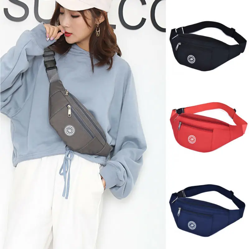 Unisex Men Women's Waist Pack Chest Bag Solid Zipper Oxford Large Capacity For Sports Travel Hanging Out | Багаж и сумки