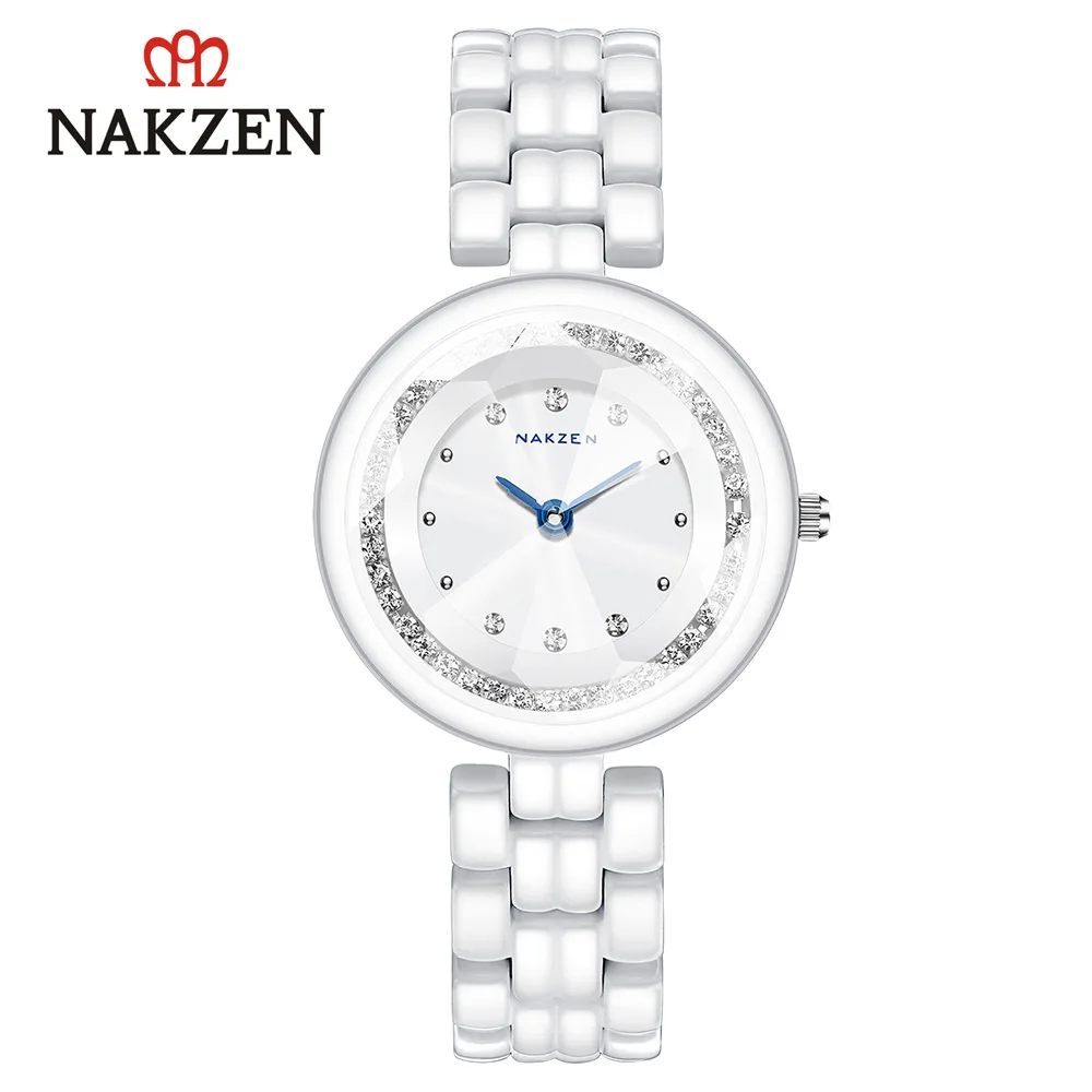 Новинка модные роскошные женские кварцевые часы женские Waistwatch водонепроницаемые нано керамические белые подарки для любимой девушки - Цвет: Picture color