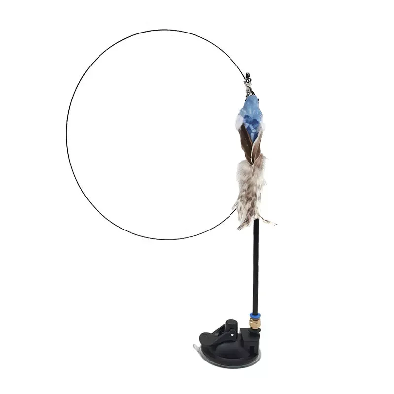 Suction Cup Simulation Bird Interactive Cat Toy Detachable Replacement Feather Bird for Kitten Teaser Play Chase Cat Stick Toys 