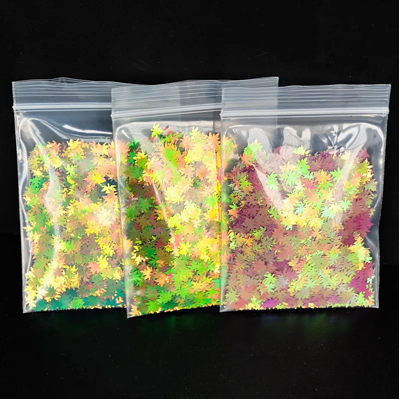 

10g Maple Leaf Nail Glitter Sequins Holographic Fall Leaves Paillette Chameleon Sparkles Nails Flakes Foil Autumn Designs 3D Tip