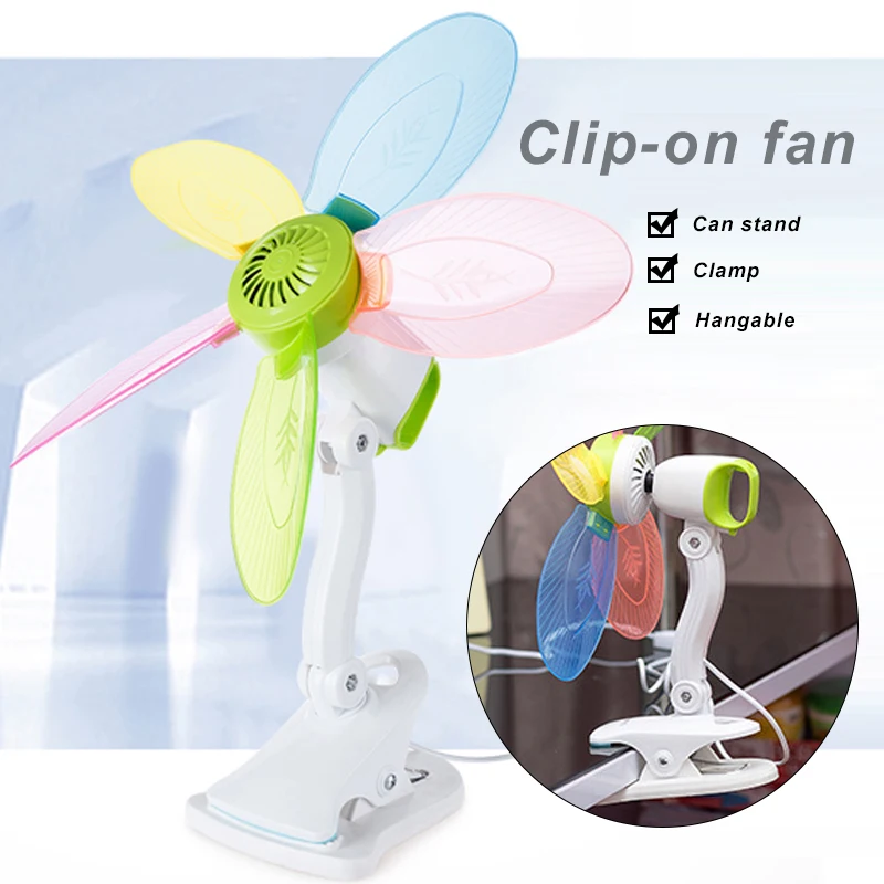 

Wall Fan Table Clip Fan Electric Clip Fan Portable Multifunction 220V 5 Colors Blades Summer Bed Mute Student Office