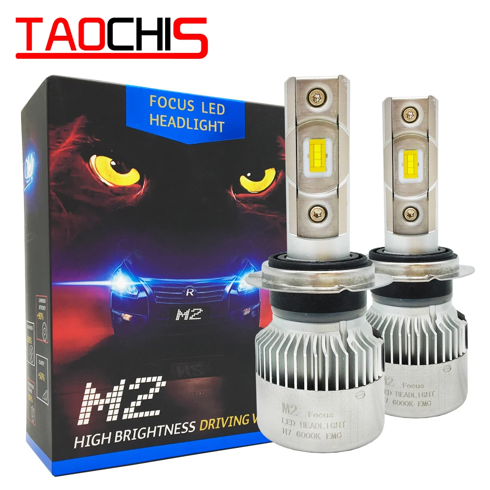 TAOCHIS 28w 12v 8000lm Авто головной свет сменные светодиодные лампы противотуманной фары H1 H3 H7 H11 9005 9006 H4