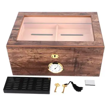 

Classical Wood Portable Travel Outdoor Humidor Case 2019 New Arrival Cigar Holder Large Capacity Smoking Cigarette Storage Box