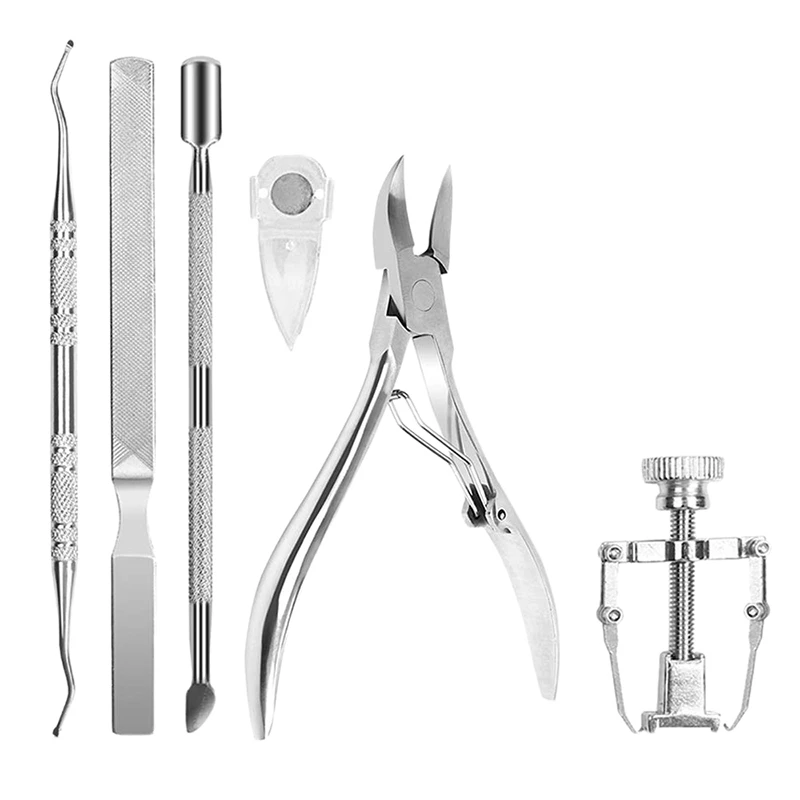 HTHL-6Pcs инструменты для ухода за ногтями, инструменты для ухода за ногтями, инструмент для удаления вросших ногтей, кусачки для коррекции ногтей, хирургический класс вросших ногтей