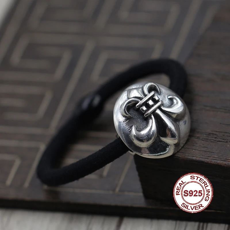 

S925 sterling silver hair rope and hand rope Personality retro punk style Anchor fashion accessories Send a gift to love