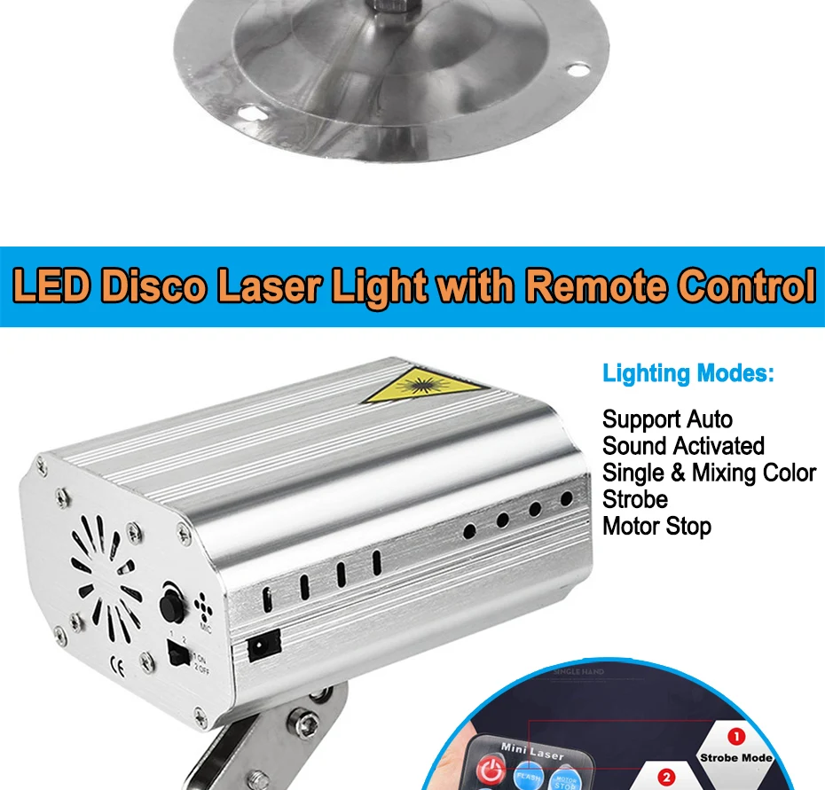 Светодиодный светильник для дискотеки, Рождественский лазерный проектор, музыкальный звук, контроль вспышки, стробоскоп, лампа для сцены