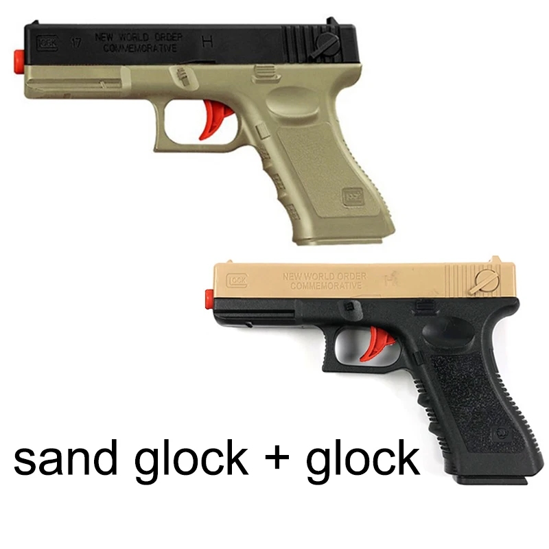 2 шт пластиковый гелевый шариковый пистолет Glock 17 1911 водяные пули игрушки для мальчиков пистолет оружие пистолет аксессуары пистолет кейс для игр на открытом воздухе подарки для детей - Цвет: sglock with glock 1