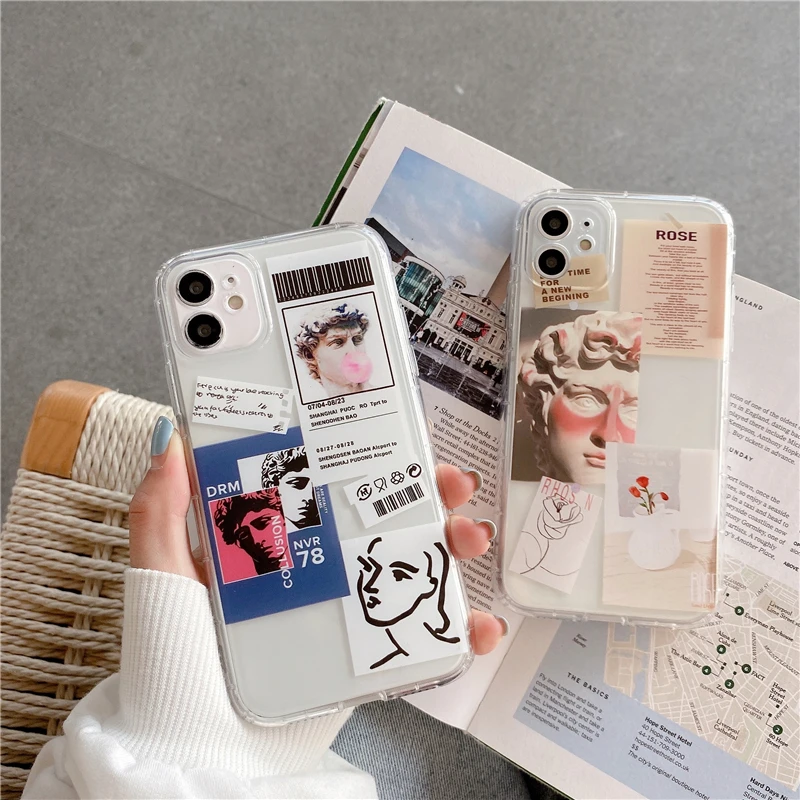 xiaomi leather case cover Fashion Cute David Art Phone Case For Xiaomi Mi Note 10 9t A3 9 Lite POCO X3 Cover For Redmi Note 7 8 9 Pro 9s 8t Soft Cases case for xiaomi