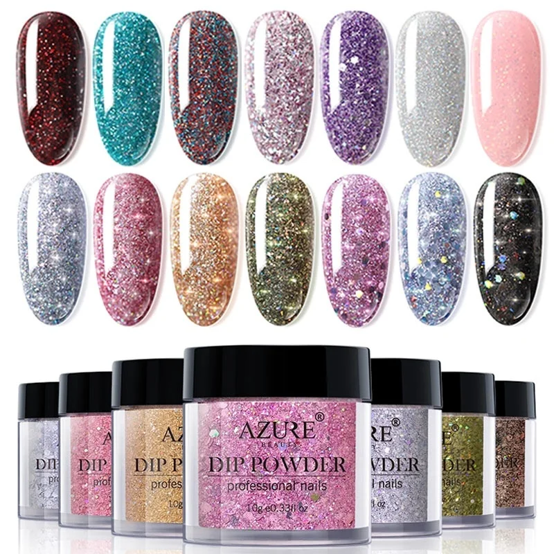 AZURE BEAUTY голографический Блестящий Порошок для дизайна ногтей градиентный цвет