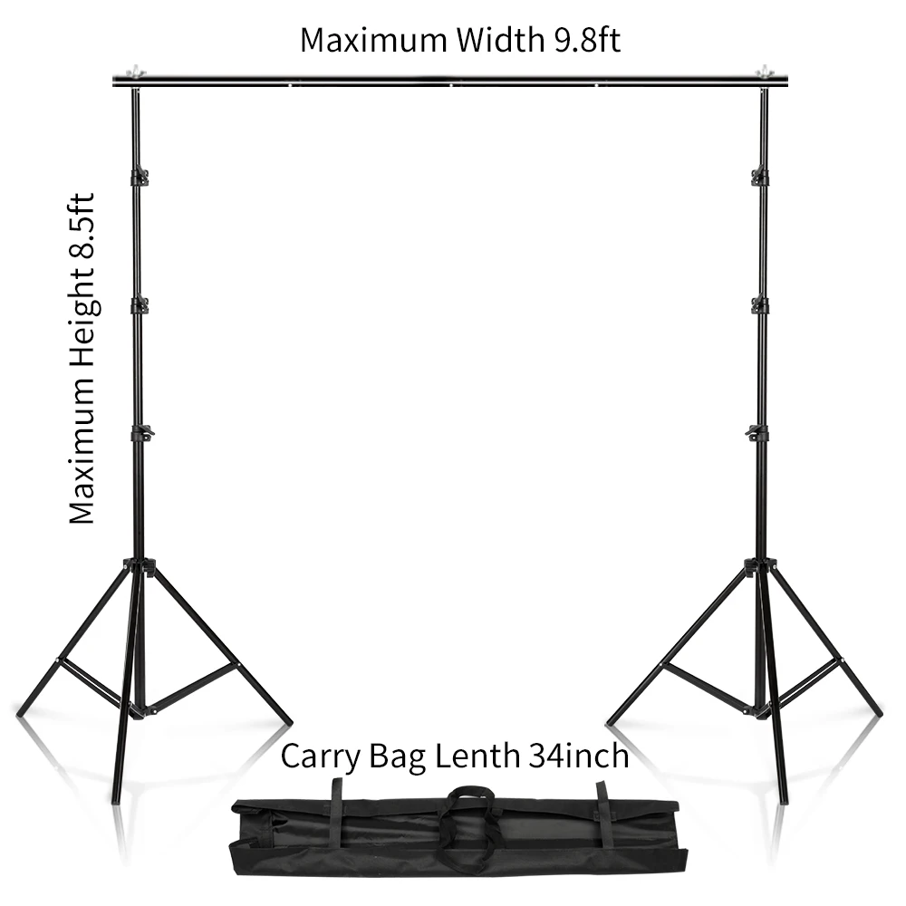 Студия фото видео студия 9,8 футов широкий крест бар 8,5 футов высокий Фон Стенд фон поддержка системы комплект с сумкой для переноски