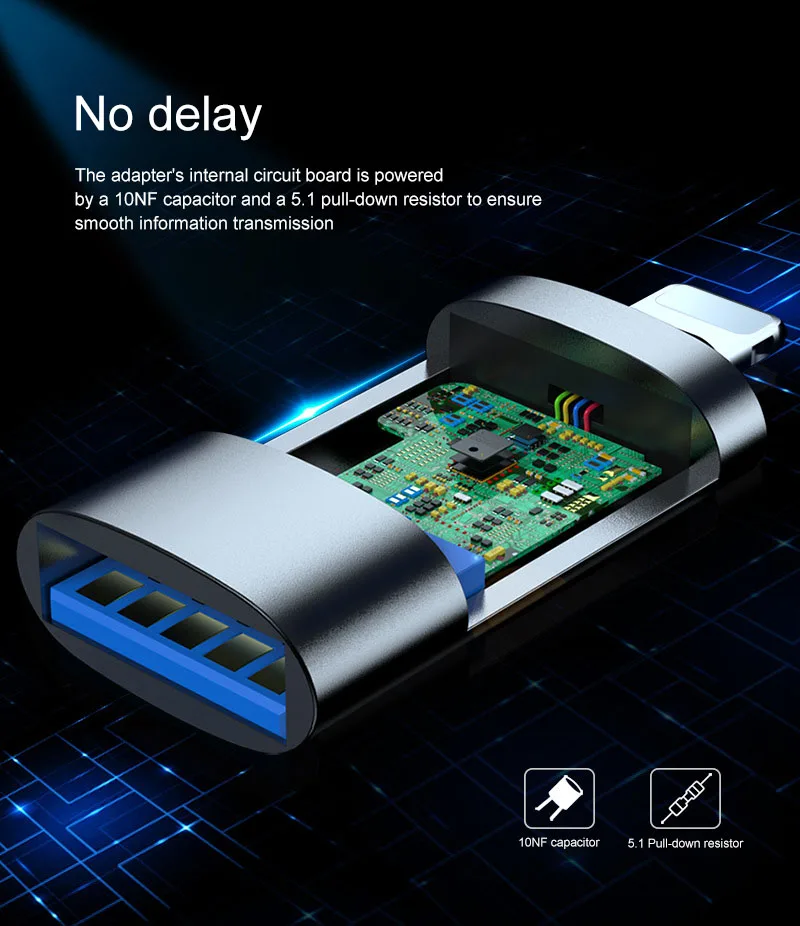 Для iPhone OTG адаптер 8 Pin к USB 3,0 для iPhone 11 XS X XR 7 8 6 Plus адаптер конвертер только для iOS13 выше для U диск мышь