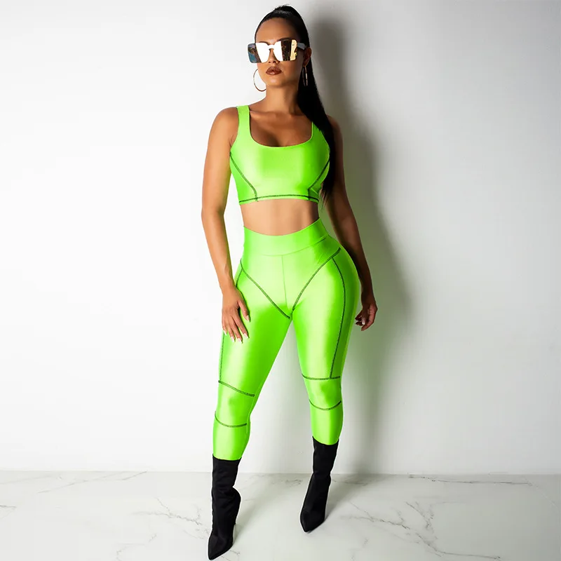 Стиль, Европа и Америка,, AliExpress, спортивный, фитнес, короткий жилет, леггинсы, Женский костюм для йоги