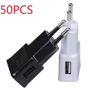 

50 pieces/lot US EU Plug Adapter USB Wall Charger Mobile Phone Charger For iphone Samsung S5 S4 S6 Travel AC Power Charger