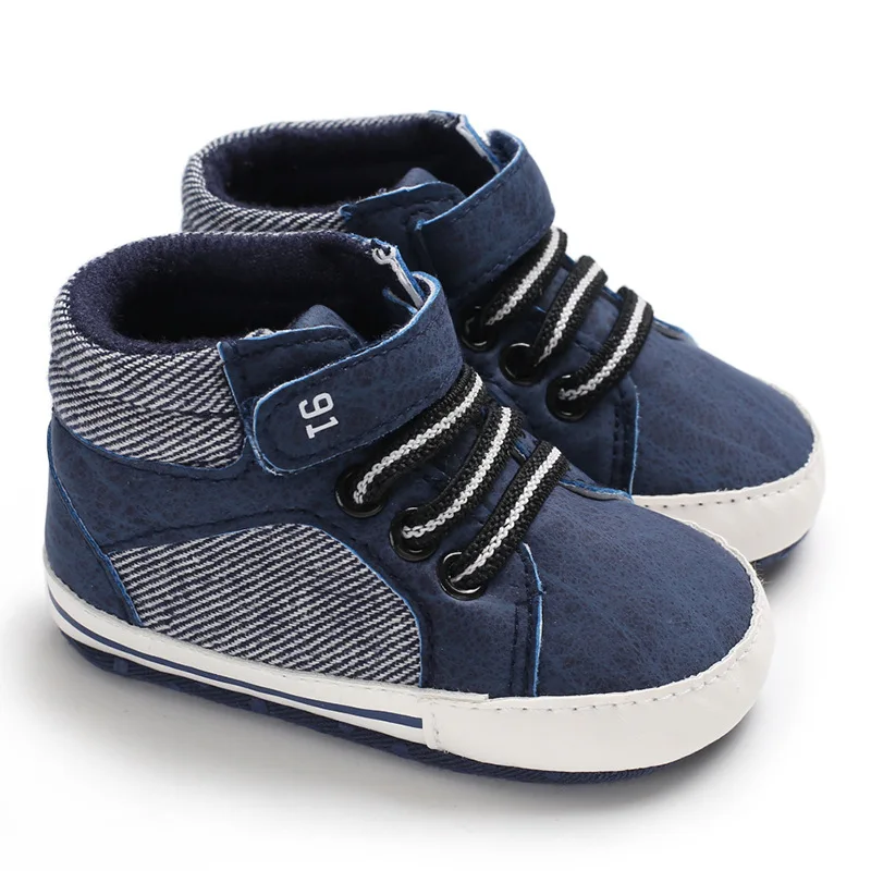 Детская обувь Новые парусиновые классические спортивные кроссовки для новорожденных мальчиков обувь для новорожденных мягкая подошва противоскользящая детская обувь