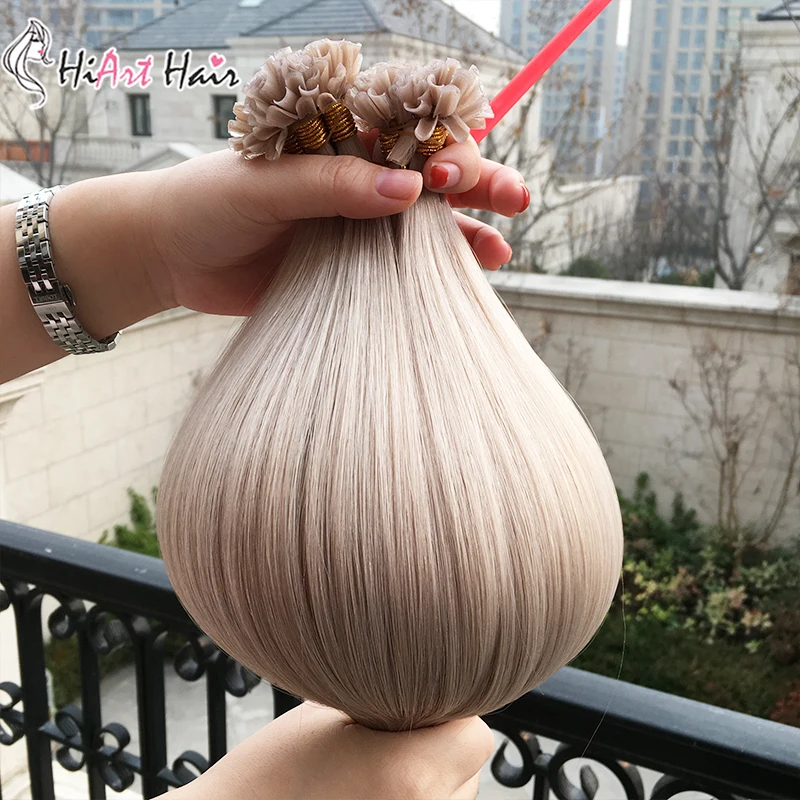 

HiArt 0.8g U Tip Hair Extensions In Human Remy Hair Salon Double Drawn Fusion Hair Straight Nail Tip Extension 18"20"22"