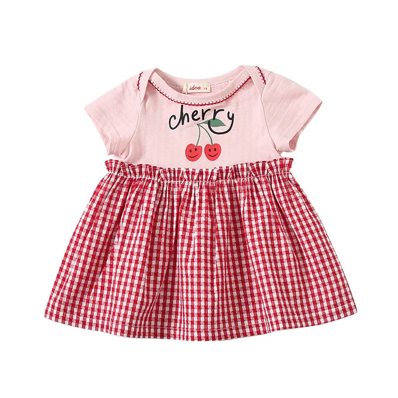 

Little Girls Dresses Short Printed White Pink Mini Skirt for Baby Girl Summer Cotton Princess Dress 2019 Hot New