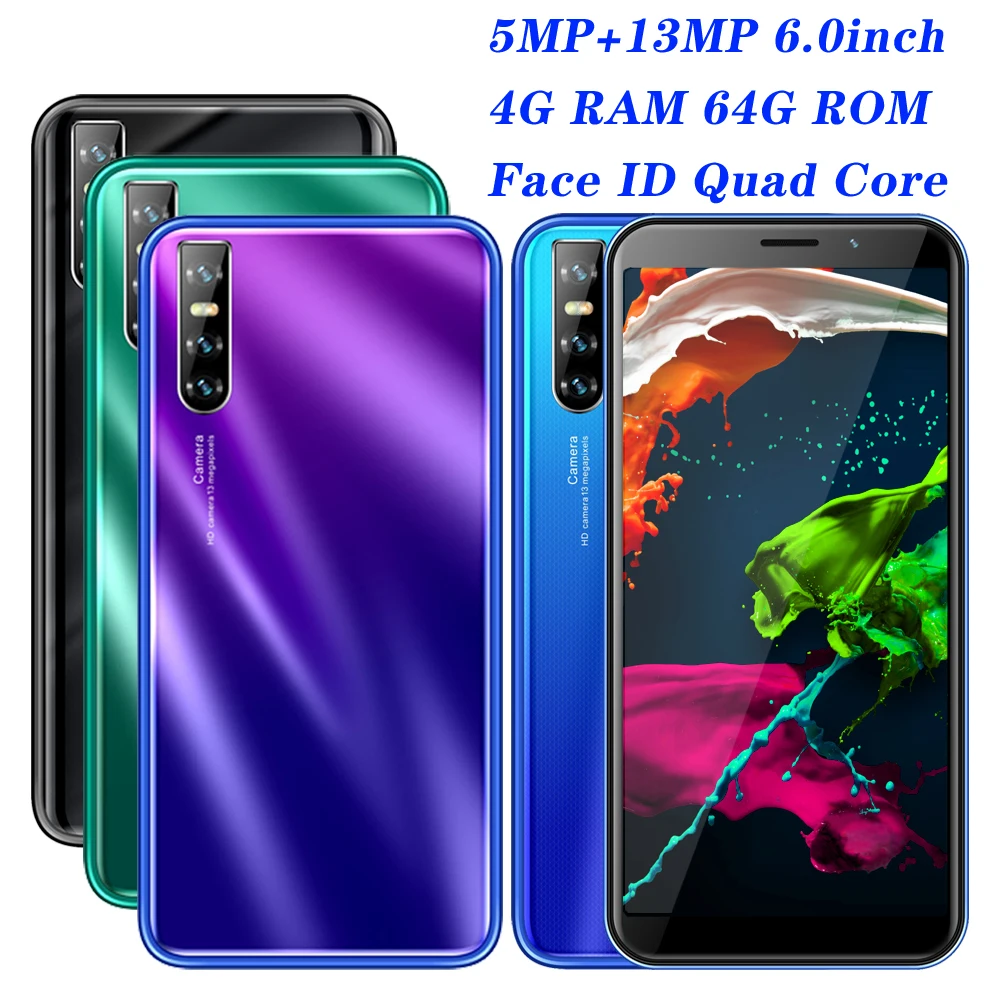 Smartphones Android 5.1 13MP 4G RAM 64G ROM Phone A71 Cellphones Face id Unlocked Quad Core Global Mobile Phones Celulares 6.0&quot |