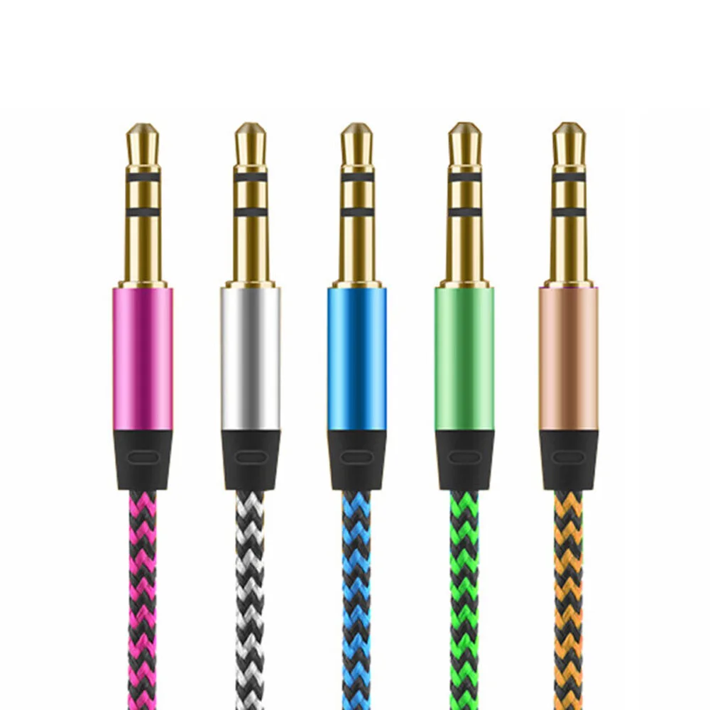 High Quality 1M Car Audio Jack Plug Male To Male AUX Cable 3 5 Mm Audio 4